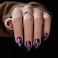 VSALON Press on Nails Short Almond Cat Eye Fake Nails Dark Purpule