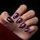 VSALON Press on Nails Short Almond Cat Eye Fake Nails Dark Purpule