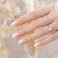 VSALON Press on Nails Short Almond Chrome Ombre Nude Pink Fake Nails Kit