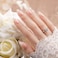 VSALON Press on Nails Short Almond Chrome Ombre Nude Pink Fake Nails Kit