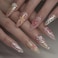 XZMeiLun 3D Handmade Spring Summer Pink Press On Nails Almond Medium 24 Pcs 3D Flowers Designer Reusable Acrylic Fake Nails with Glue Party And Daily wear Nails for Women Gift