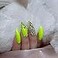 ZYBUXY light green press on nails luxury gem Crystal diamond False Nails long Stiletto Stick Fake Nails 24pcs wedding nails for bride