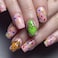 FUKIDOG Christmas Press on Nails Medium Length Square Fake Nails With Glitter Design Full Cover Acrylic Winter Monster False Designs Cute Xmas Artificial Nail Decorations for Women