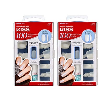 KISS Kiss 100 Full Cover Nails Active Square Pack of 2