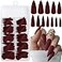 LoveOurHome 120pc Stiletto Press on Nails Long Fake Nails Matte Burgundy Nails Press ons Nail Stiletto Artificial Fingernails Long Pointy False Nails Full Cover Acrylic Nail Tips for Women Girls