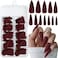 LoveOurHome 120pc Stiletto Press on Nails Long Fake Nails Matte Burgundy Nails Press ons Nail Stiletto Artificial Fingernails Long Pointy False Nails Full Cover Acrylic Nail Tips for Women Girls