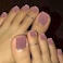 Outyua Solid Square Fake Toenails Matte Press on Toe Nails Short Acrylic False Toes Nails Artificial Beach Full Cover Toenail for Women 24 Pcs Dark Nude