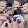 Elevenail Elegant Purple Glossy Press On False Nails Short Squoval Fake Nails Daily Office Salon Manicure Reusable Acrylic Nail Art Tips Gift for Women Girls