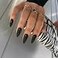 KQueenest All Black Press on Nails Medium Almond Stiletto Pure Color Acrylic Nails Reusable Fake Nails Press on Feature Protective UV Coating Short Almond Nails for Women Gift in 24 Pcs