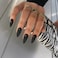 KQueenest All Black Press on Nails Medium Almond Stiletto Pure Color Acrylic Nails Reusable Fake Nails Press on Feature Protective UV Coating Short Almond Nails for Women Gift in 24 Pcs