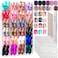 Fandamei FANDAMEI Press on Nails 24 Colors 576PCS Press on Nails Short Square Matte Glossy Glitter Nails Short Round Natural Fit Lightweight Fake Nails Natural for Nail Art