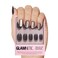 Glamnetic Press On Nails Galactic Short Round Gunmetal Pewter Glittered Fake Nails with a Glaze Finish 12 Sizes 30 Nail Kit with Glue