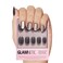 Glamnetic Press On Nails Galactic Short Round Gunmetal Pewter Glittered Fake Nails with a Glaze Finish 12 Sizes 30 Nail Kit with Glue