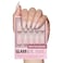 Glamnetic Press On Nails Ballet Pink Solid Opaque Light Blush Pink Short Almond Fake Nails Salon Quality 15 Sizes 30 Nail Kit with Glue