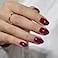 BTArtbox Press On Nails Short Press on Nails Red Short Oval Nails Fake Nail with Nail Glue Fit Perfectly Reusable Stick On Nails in 16 Sizes 32 Nail Kit Grape