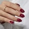 BTArtbox Press On Nails Short Press on Nails Red Short Oval Nails Fake Nail with Nail Glue Fit Perfectly Reusable Stick On Nails in 16 Sizes 32 Nail Kit Grape