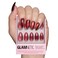 Glamnetic Press On Nails Ruby Slipper Deep Red Sparkly Short Almond Fake Nails with a Velvet Finish Salon Quality 15 Sizes 30 Nail Kit with Glue