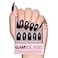 Glamnetic Press On Nails Love Me Not Opaque Semitransparent Glossy Black Heart Fake Nails Salon Quality 15 Sizes 30 Nail Kit with Glue