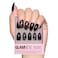Glamnetic Press On Nails Love Me Not Opaque Semitransparent Glossy Black Heart Fake Nails Salon Quality 15 Sizes 30 Nail Kit with Glue