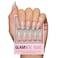 Glamnetic Press On Nails Pistachio Crme Short Almond Fake Nails with Mint Blue French Tips and Glossy Finish Salon Quality 15 Sizes 30 Nail Kit with Glue