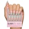 Glamnetic Press On Nails Pistachio Crme Short Almond Fake Nails with Mint Blue French Tips and Glossy Finish Salon Quality 15 Sizes 30 Nail Kit with Glue