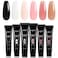 GAOY Poly Gel Set 6 Classic Colors Pink Nude Black Builder Gel Nail Enhancement Kit for DIY Nail Art