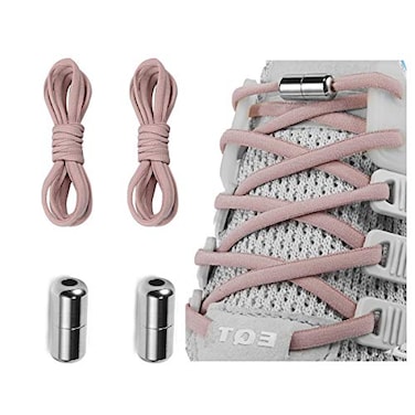 Alegrianan Elastic No Tie Shoe Laces For AdultsKidsElderlyOne Size Fits All Soft Pink