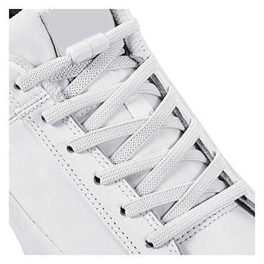 Alegrianan No Tie Elastic Shoe Laces Shoelaces for Kids Adults and Elderly Elastic Athletic Running Shoe Laces2 Pairs White