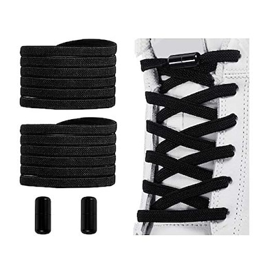 Alegrianan No Tie Shoelaces Elastic Shoelaces for AdultsKidsElastic No Tie Shoe Laces Black