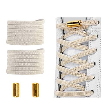 Alegrianan No Tie Shoelaces Elastic Shoelaces for AdultsKidsElastic No Tie Shoe Laces Light yellow