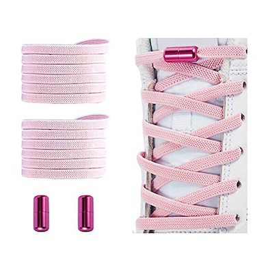 Alegrianan No Tie Shoelaces Elastic Shoelaces for AdultsKidsElastic No Tie Shoe Laces Pink