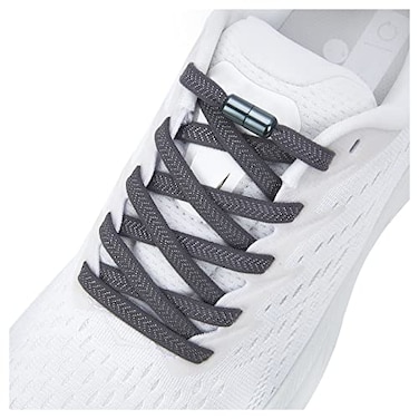 anan520 Elastic Shoe Laces Elastic No Tie Shoelaces for Adults Kids Shoes Dark Gray