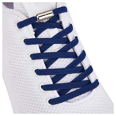 anan520 Tieless Elastic Shoe Laces No Tie Shoelaces for KidsAdults Navy Blue
