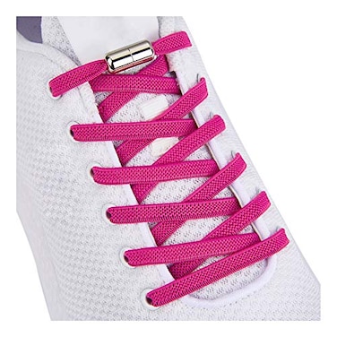 anan520 Tieless Elastic Shoe Laces No Tie Shoelaces for KidsAdults Neon Pink
