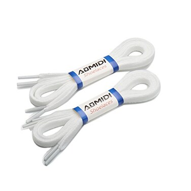 AOMIDI 2 Pair Flat Shoelaces 516 for sneakers and converse shoelaces replacements 63 inches 160 cm White