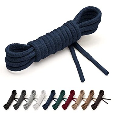 Benchmark Basics 30 Navy Blue Dress Shoe Laces Round Waxed Shoestrings for Shoes Boots 110 25mm Diameter 1 Pair
