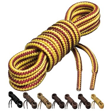 Birch 15 Thick Tough and Heavy Duty Round Boot Laces for Boots and Hiking Shoes 45115cmS YellowBrown