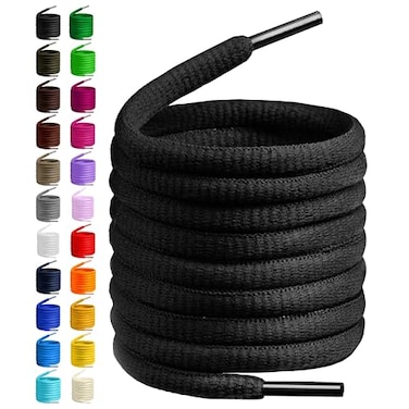 Birch Oval Shoelaces 27 Colors Half Round 14 Shoe Laces 4 Different Lengths 295 75cm S Black