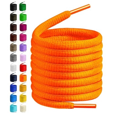 Birch Oval Shoelaces 27 Colors Half Round 14 Shoe Laces 4 Different Lengths 455 115cm L Neon Orange