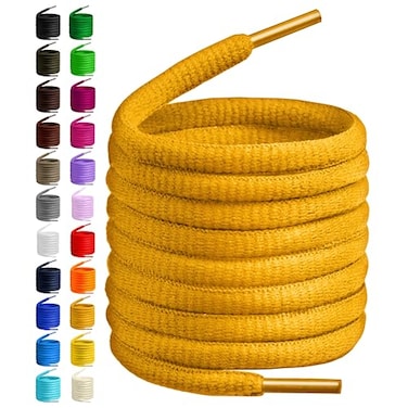 Birch Oval Shoelaces 27 Colors Half Round 14 Shoe Laces 4 Different Lengths 455 115cm L Sunflower Yellow