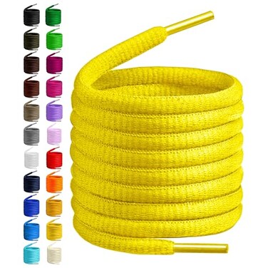 Birch Oval Shoelaces 27 Colors Half Round 14 Shoe Laces 4 Different Lengths 56 142cm XL Yellow