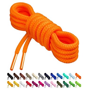 Birch Round Shoelaces 27 Colors 316 Thick Shoe Laces 4 Different Lengths 455 115cm L Neon Orange