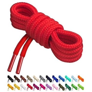 Birch Round Shoelaces 27 Colors 316 Thick Shoe Laces 4 Different Lengths 56 142cm XL Red