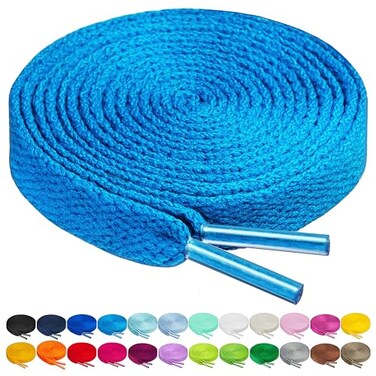 Birch Shoelaces in 27 Colors Flat 516 Shoe Laces in 4 Different Lengths 295 75cm Azure