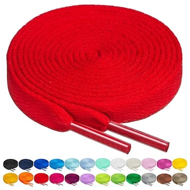 Birch Shoelaces in 27 Colors Flat 516 Shoe Laces in 4 Different Lengths 295 75cm Red