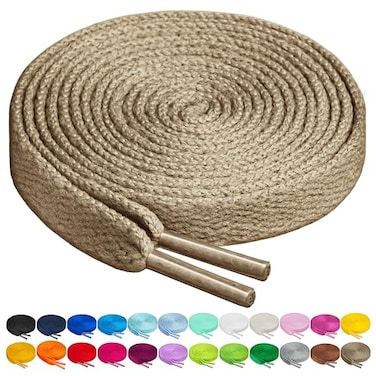 Birch Shoelaces in 27 Colors Flat 516 Shoe Laces in 4 Different Lengths 295 75cm Taupe Tan