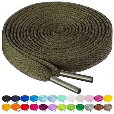 Birch Shoelaces in 27 Colors Flat 516 Shoe Laces in 4 Different Lengths 37 94cm Camouflage Green