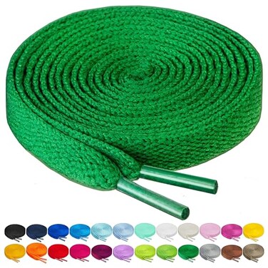 Birch Shoelaces in 27 Colors Flat 516 Shoe Laces in 4 Different Lengths 3794cm M Green