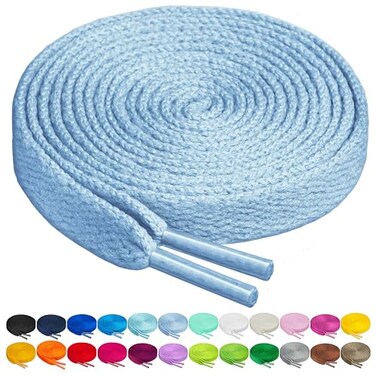 Birch Shoelaces in 27 Colors Flat 516 Shoe Laces in 4 Different Lengths 455 115cm Cove Blue