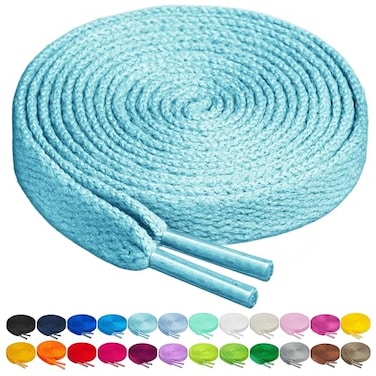 Birch Shoelaces in 27 Colors Flat 516 Shoe Laces in 4 Different Lengths 455 115cm Mint Blue